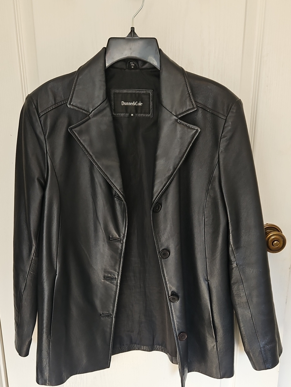 Women's Black Leather Blazer